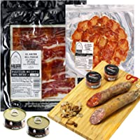 EL ARCON | Estuche de Paleta y Lomo de Bellota Ibéricos en sobres de 75g- Precinto Negro | Media caña de Chorizo y de…